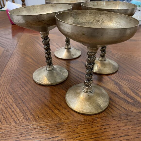 Vintage Valero Champagne Goblets Set of 4 With Protective Liner Made in Spain - Picture 4 of 4